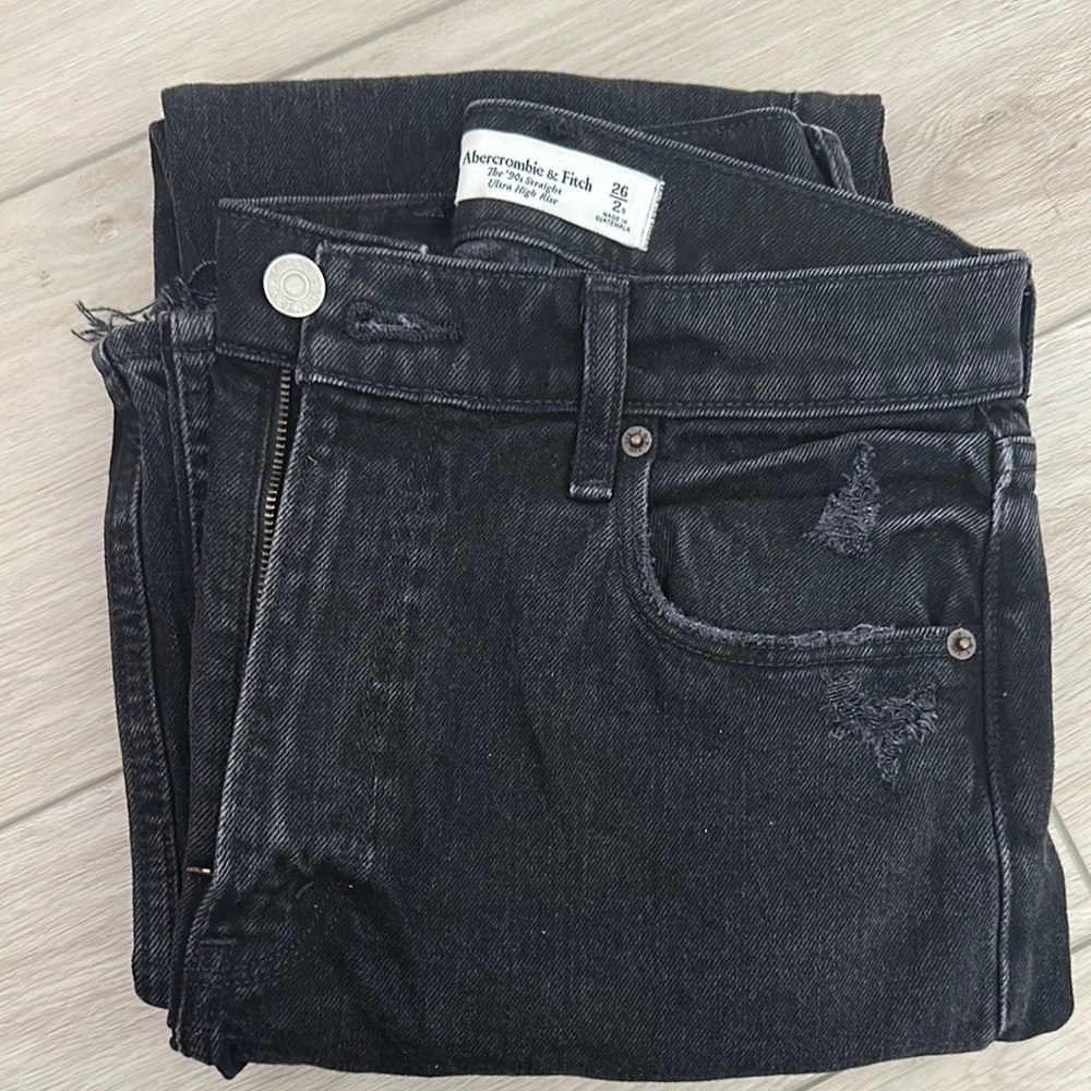 Abercrombie & Fitch Black Distressed Jeans